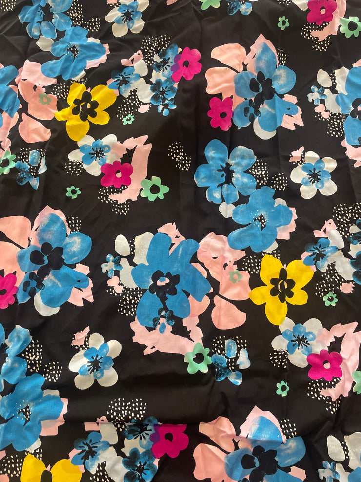 Viscosa nera fiori